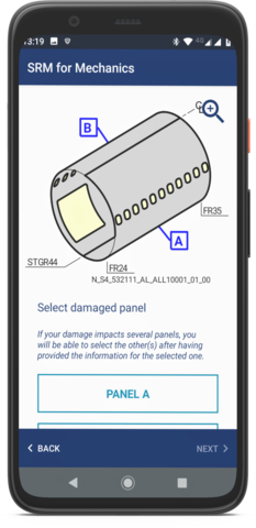 Damaged panel selection