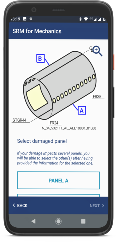 Damaged panel selection