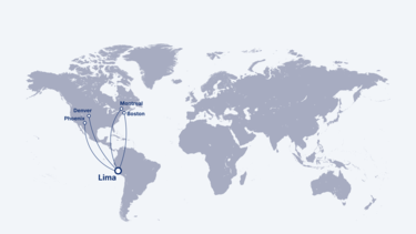 Reachable cities from Lima with the A319neo