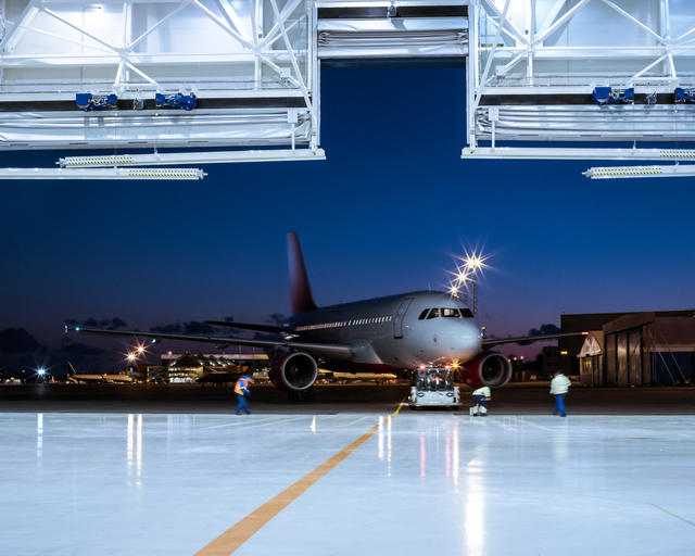 aircraft going into maintenance check