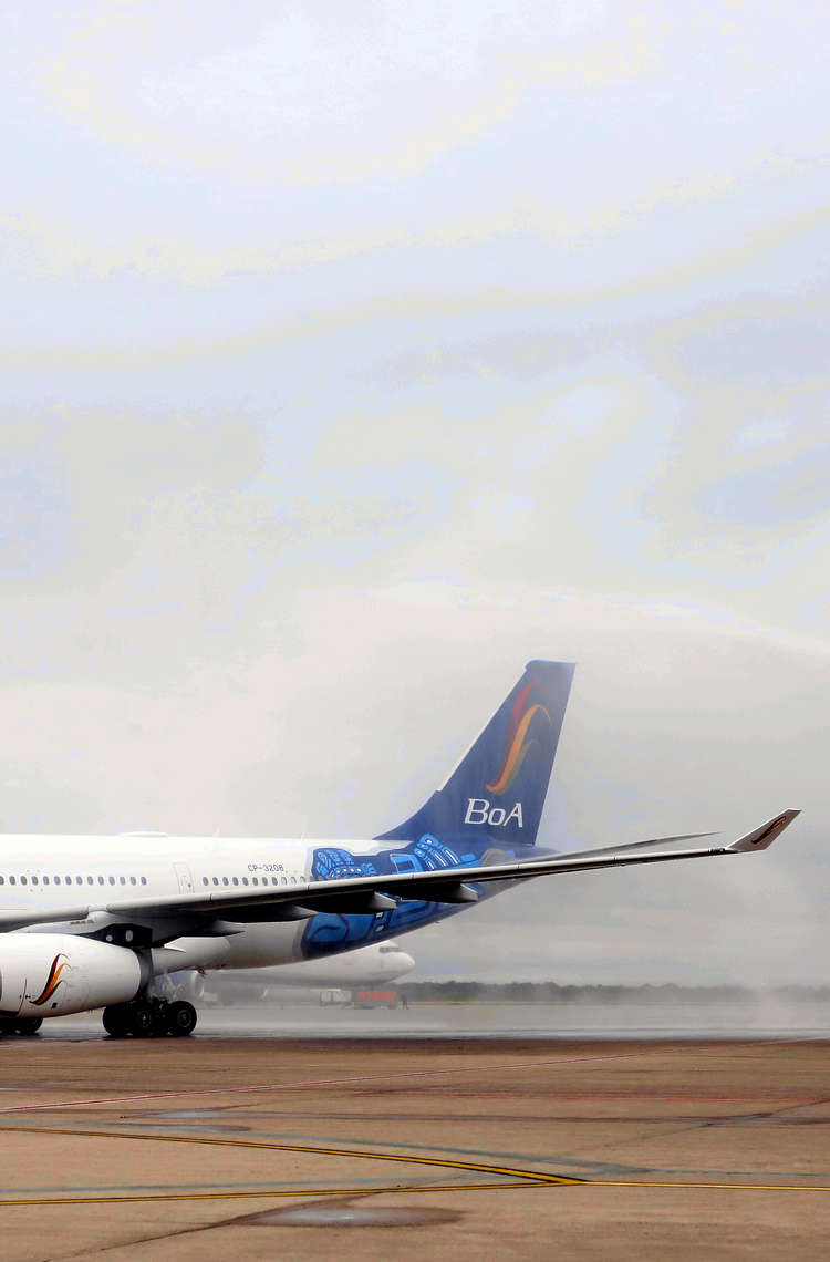 BoA A330 3 New Boliviana A330 being welcomed with a water salute