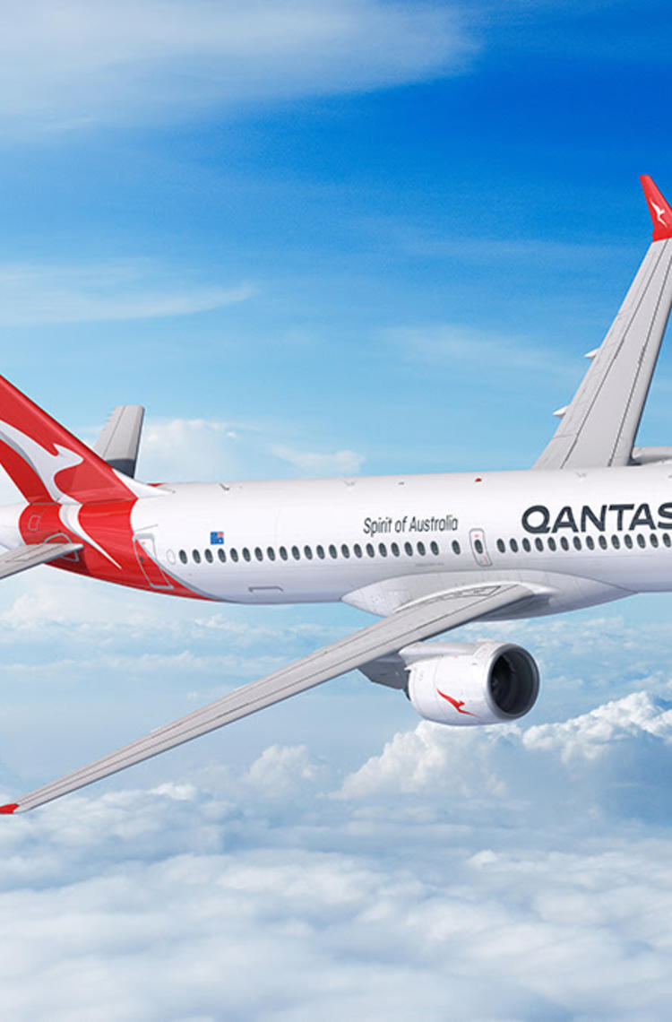 Qantas A220 flying