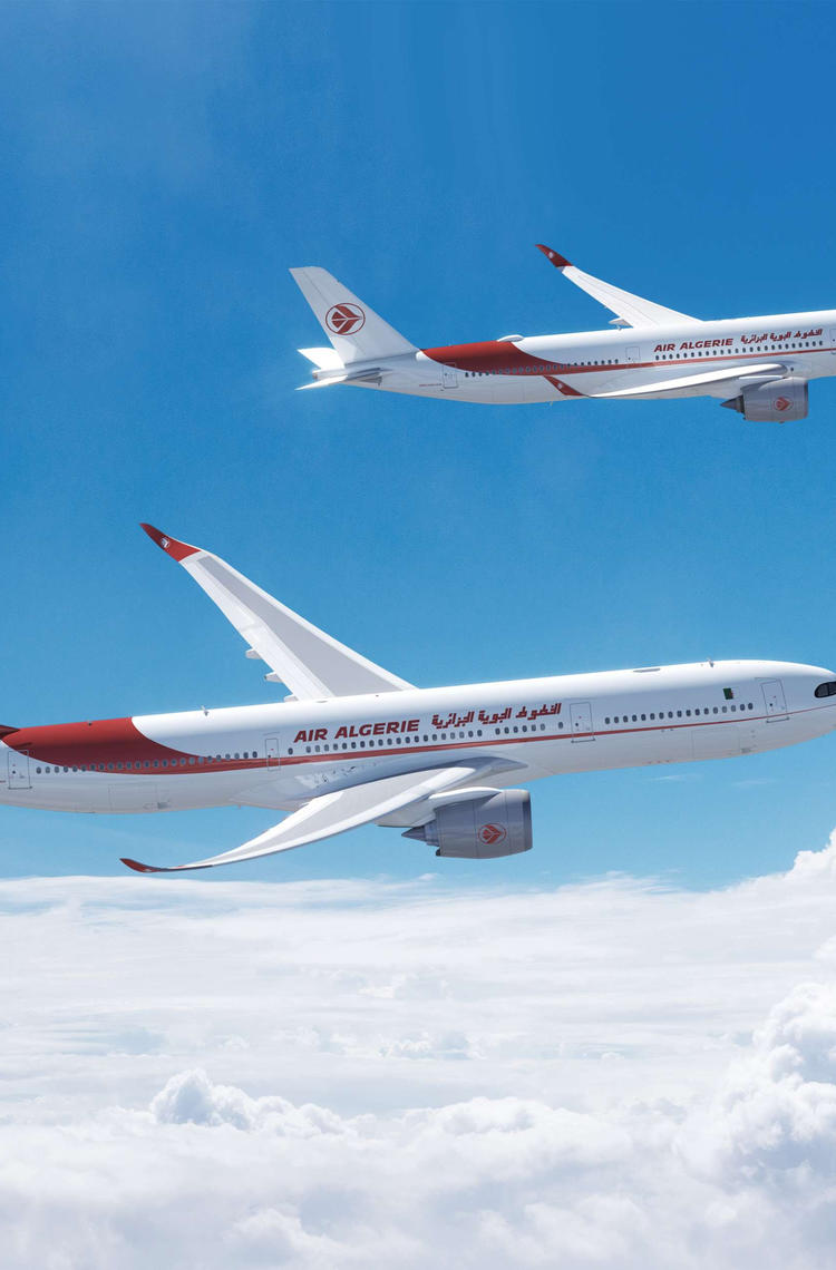 Air Algérie A330neo and A350 flying in formation