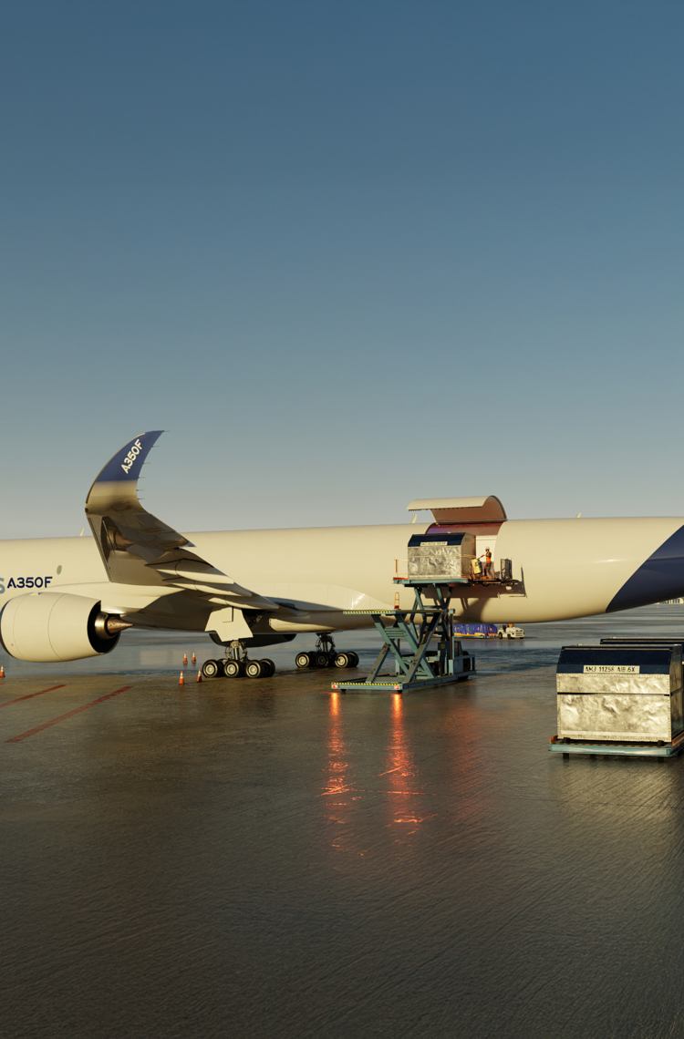 A350F loading - 3D render A350F loading - 3D render