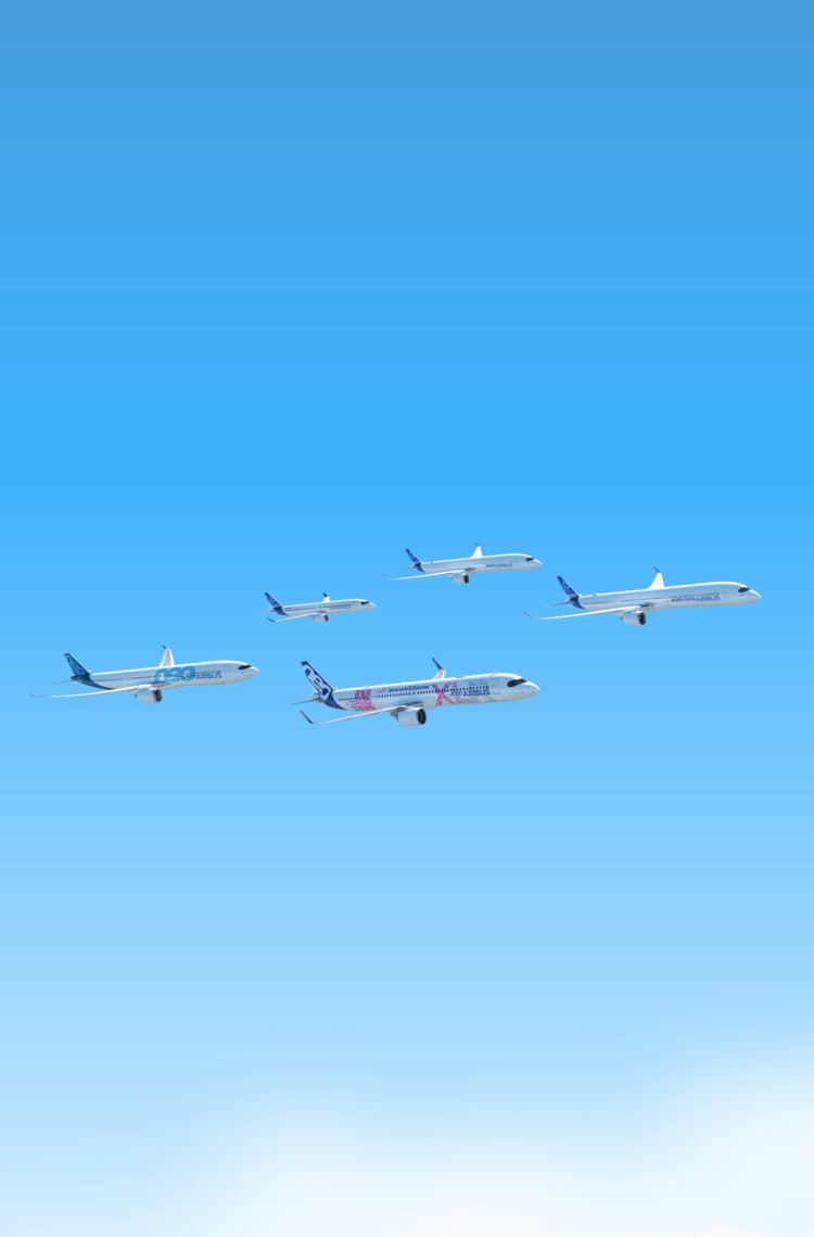 Airbus Aircraft family in flight