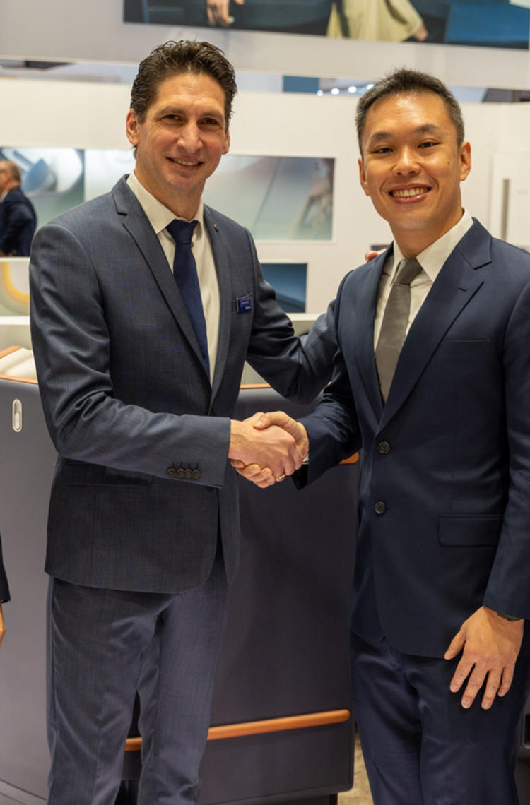 From left: Wael Habboub, Customer Support Manager Middle East STELIA Aerospace, Grégory Hubert, HO Customer Support STELIA Aerospace, Melvin Tan, HO Concept Product Management Satair, Wei Wen Lim, Product Lead Concept Product Management Satair