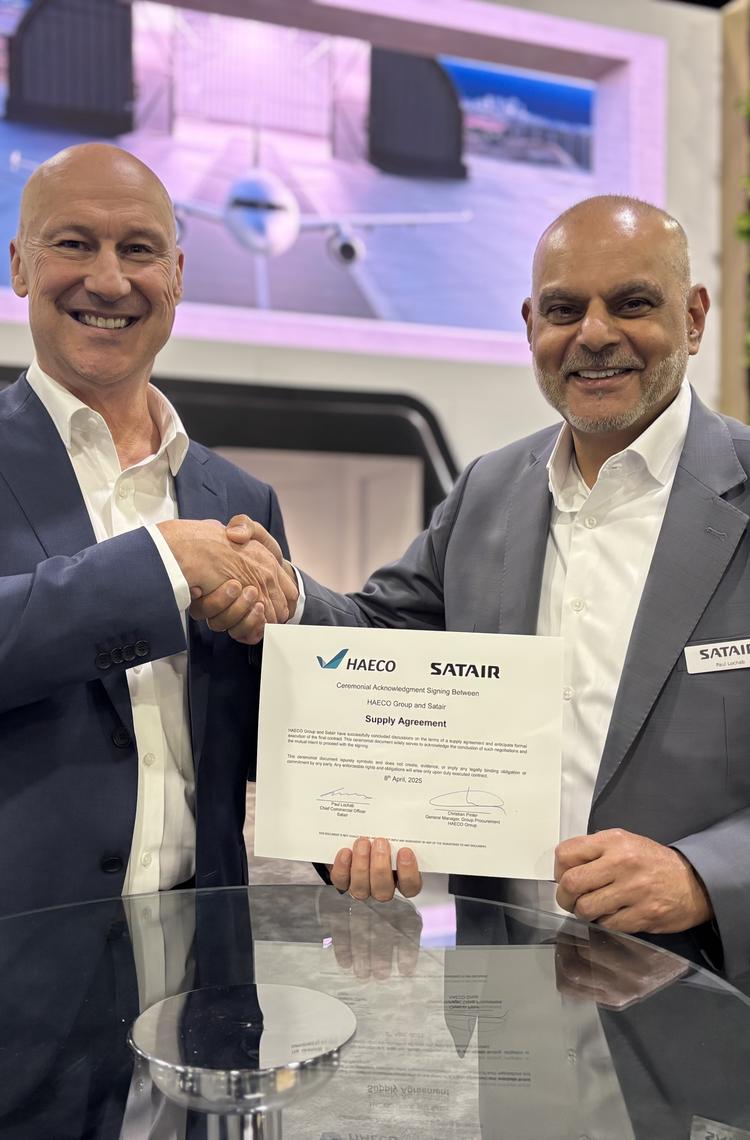 Satair and HAECO Group Sign Strategic Supply Agreement - Left: Christian Pinter, General Manager, Group Procurement, HAECO Group Right: Paul Lochab, CCO, Satair