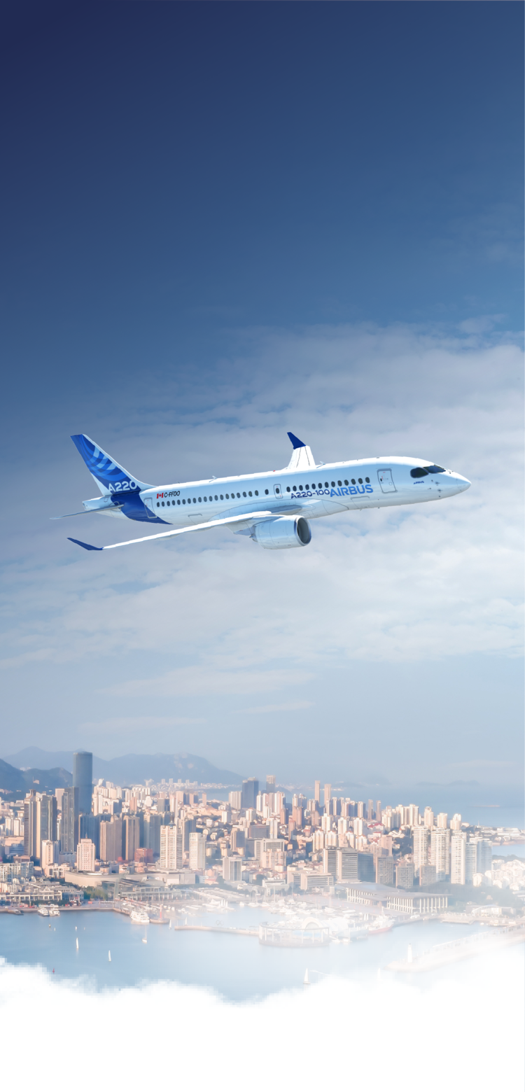 A220-100 in flight A220-100 in flight