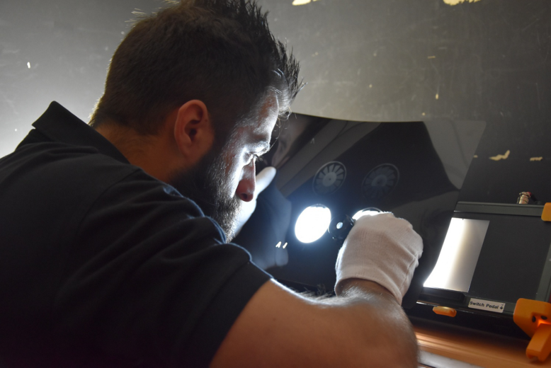 Man Testing equipement