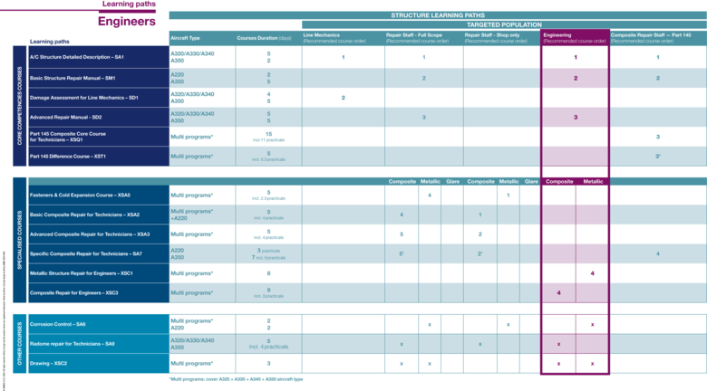 Overview of the Structure Learning paths focusing on Engineers