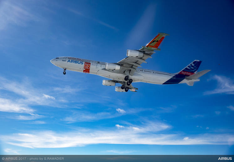 A340 laminar flow BLADE demonstrator first flight