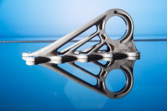 A350 bracket produced using additive printing technology