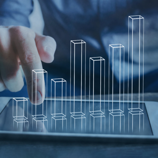 3D graphic coming out of a tablet