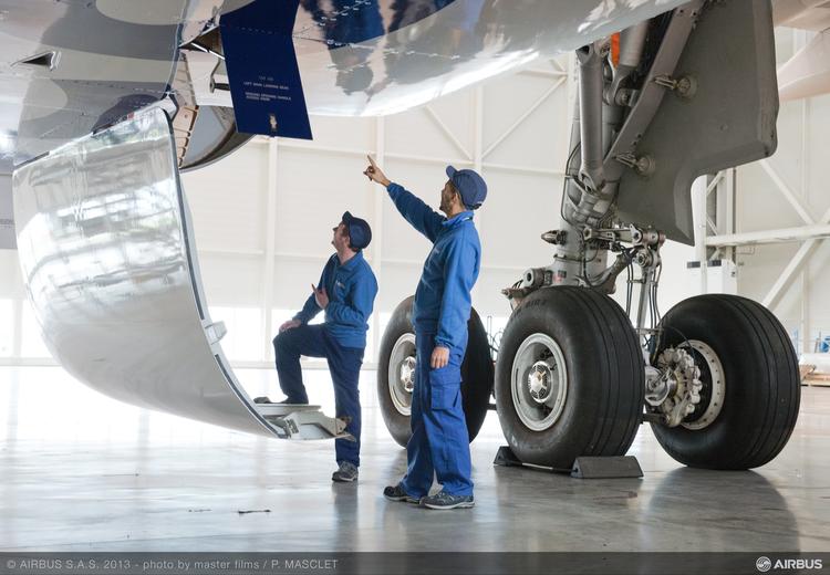 Aircraft in maintenance