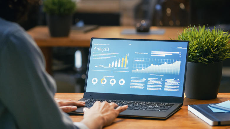 Analysis dashboard on a computer