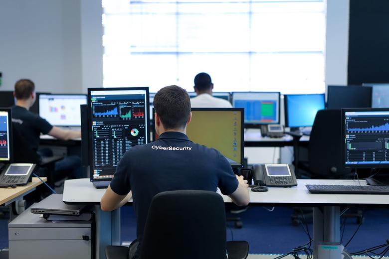 Cybersecurity team working