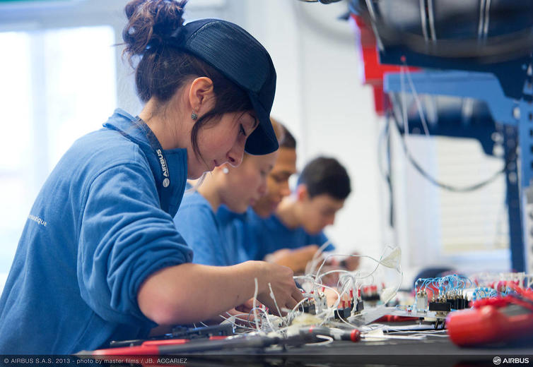 Airbus apprentice at work