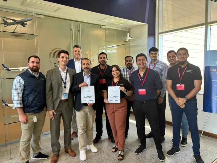 Viva and Airbus teams during the Initial Technical Coordination Meeting at the Airbus Mobile Engineering Centre.